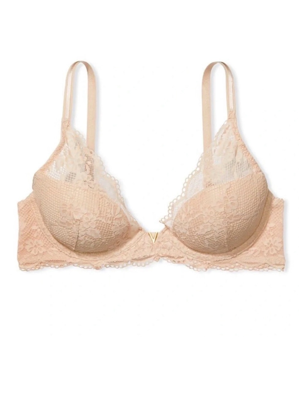 Victoria Secret | Plunge Lace T-Shirt Bra - Nude